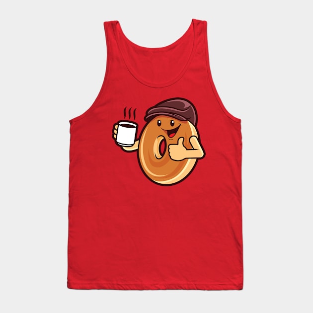 Bagel Boy Drinking Coffee Tank Top by TomCage